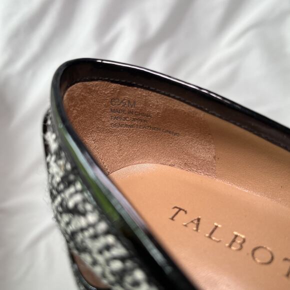 Talbots Womens Pumps Black/White Knit Heels Leather Inner and Soles Size 6.5 EUC - Picture 4 of 13
